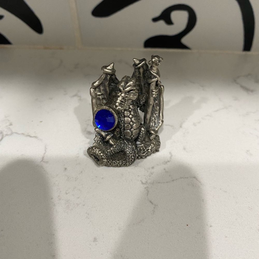 Dragon Warrior 3573 WAPW Made in UK Miniature Pewter Dragon Figurine